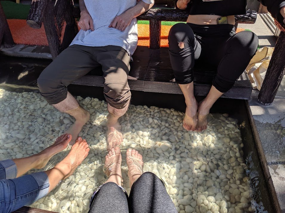 shikabe geyser footbath onsen