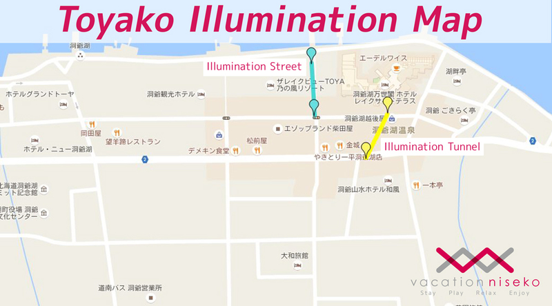 Toyako Onsen Illumination Map