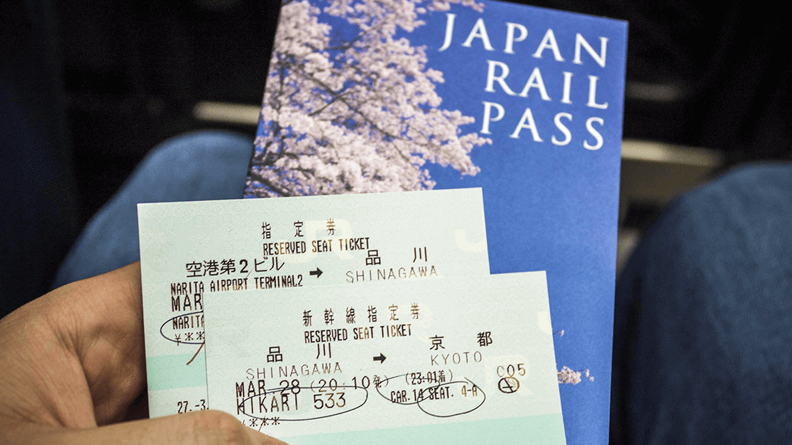 A Japan JR Rail Pass ready to board.