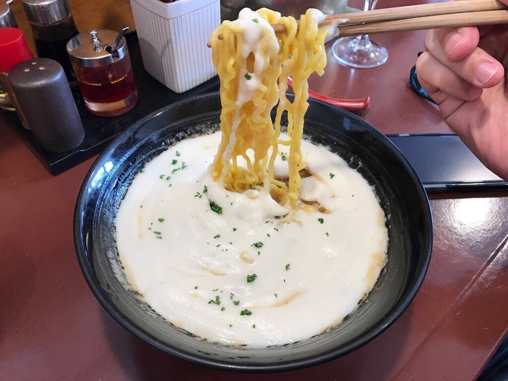 a bowl of potato ramen at Niseko Ramen Kazahana.