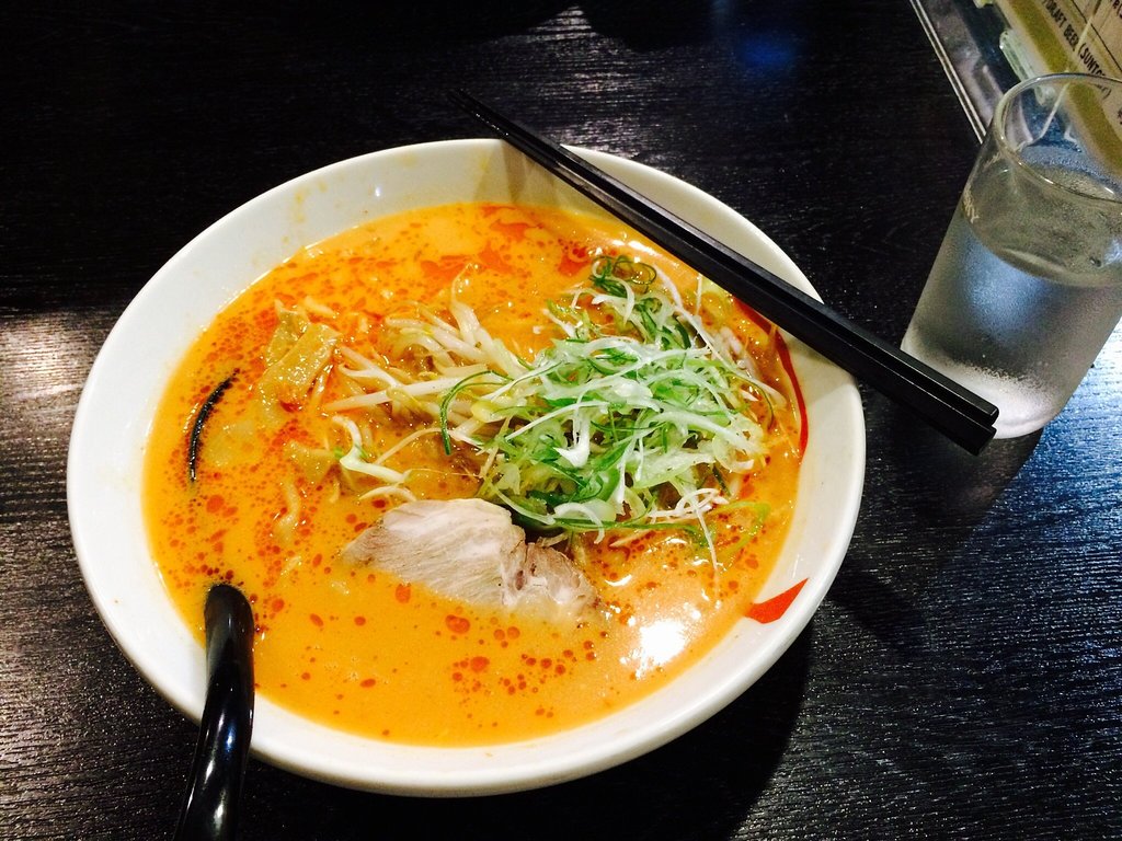 A bowl of spicy miso ramen at Bar Moon.