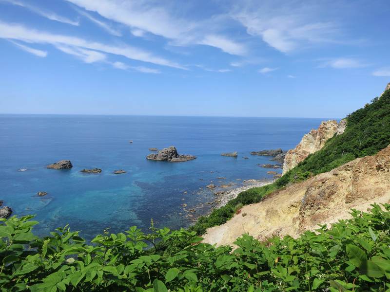 神威岬からの積丹の海の眺め